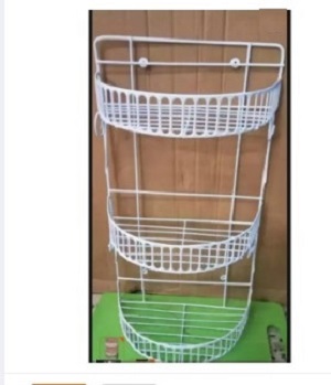 Picture of Buy 1 Get 1 Free 3 Step D Shape Wall Hanging Rack For Kitchen , Home , Office , Toilet -White