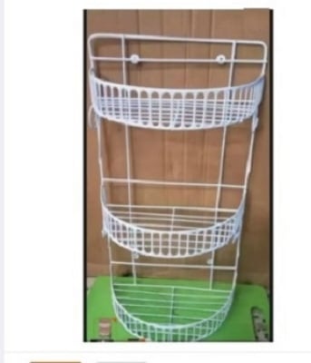Picture of Buy 1 Get 1 Free 3 Step D Shape Wall Hanging Rack For Kitchen , Home , Office , Toilet -White