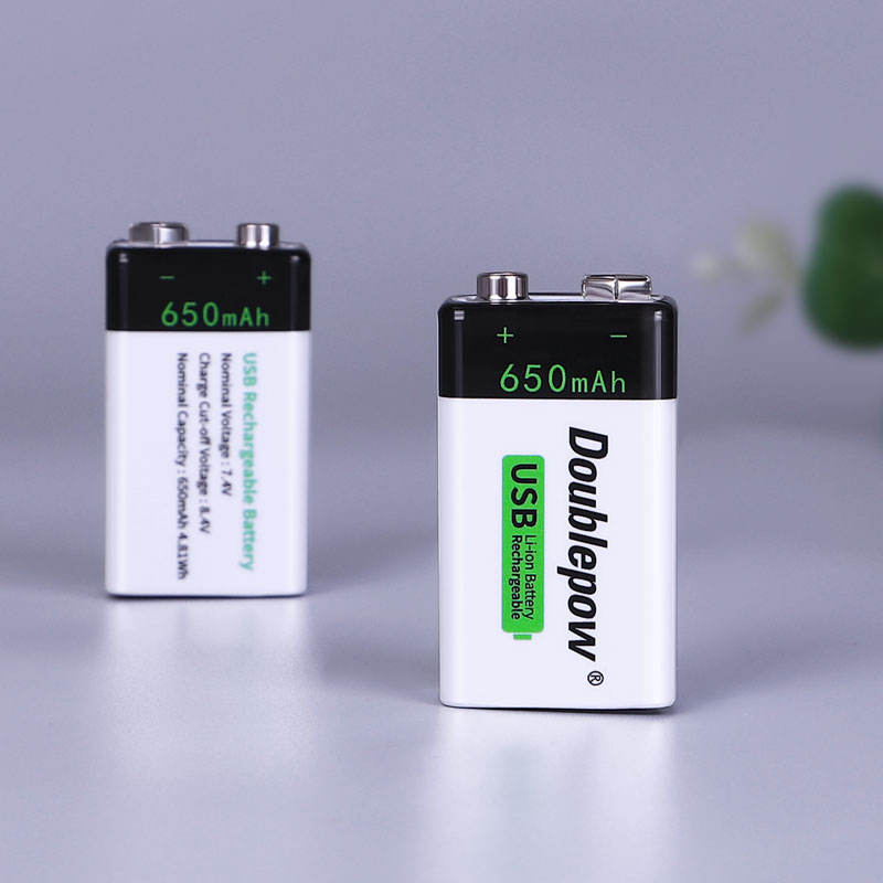 Picture of Doublepow 9V 650mAh USB Rechargeable Li-ion Battery – Built-in Micro USB Charging (Battery 1p)