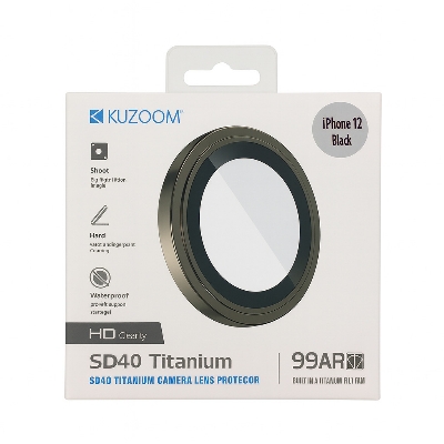 Picture of KUZ00M 99AR HD Titanium Camera Lens Protector for iPhone 12 – Anti-Scratch, Waterproof, Ultra HD Clarity (iPhone 12)