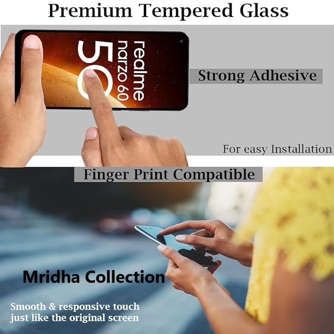 Picture of Realme Narzo 60 5G (5D 9D 11D 13D 21D) Screen Protector Tempered Glass Film 9H Hardness Full Coverage No Bubbles and Fingerprint Scratch-Resistant