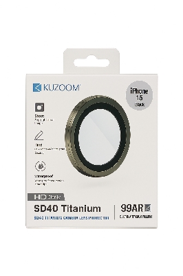 Picture of KUZ00M 99AR HD Titanium Camera Lens Protector for iPhone 15 – Anti-Scratch, Waterproof, Ultra HD Clarity (iphone 15)