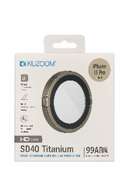 Picture of KUZ00M 99AR HD Titanium Camera Lens Protector for iPhone 15 Pro – Anti-Scratch, Waterproof, Ultra HD Clarity (iphone 15 pro)