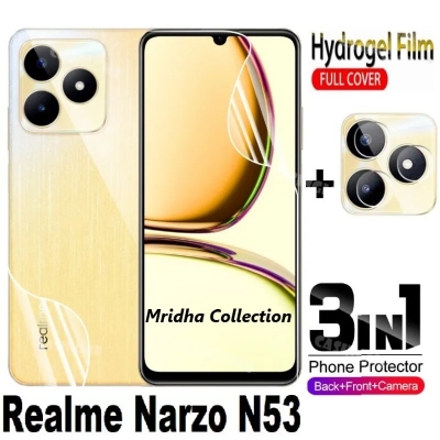 Picture of 3in1 Protector Combo Pack for Realme Narzo N53 (RMX3761) (Front Hydrogel Screen Protector Poly+Back Hydrogel Poly Protector+Camera Lens Protector)