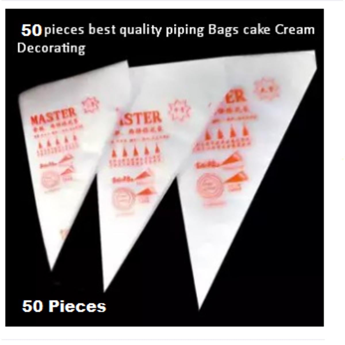 Picture of 50 piece Plastic Disposable Piping Bags Cake Cream Decorating