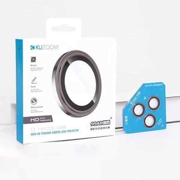 Picture of KUZ00M 99AR HD Titanium Camera Lens Protector for iPhone 15 Plus – Anti-Scratch, Waterproof, Ultra HD Clarity (iphone 15 plus)