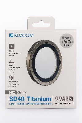 Picture of KUZ00M 99AR HD Titanium Camera Lens Protector for iPhone 16 Pro Max – Anti-Scratch, Waterproof, Ultra HD Clarity (iphone 16 pro max)