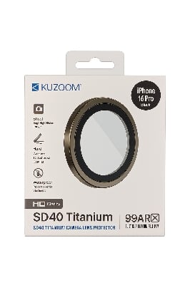 Picture of KUZ00M 99AR HD Titanium Camera Lens Protector for iPhone 16 Pro – Anti-Scratch, Waterproof, Ultra HD Clarity (iPhone 16  Pro)