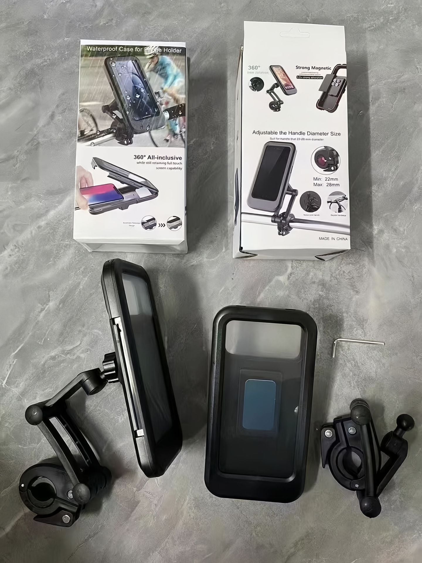 Picture of Waterproof Motorcycle Mobile Holder – Rainproof Phone Mount Case (Black)