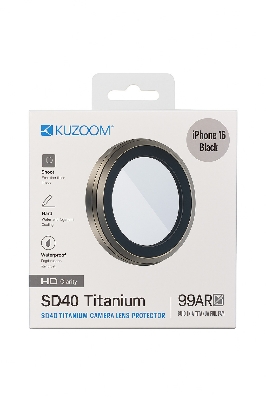 Picture of KUZ00M 99AR HD Titanium Camera Lens Protector for iPhone 16 – Anti-Scratch, Waterproof, Ultra HD Clarity (iPhone 16)