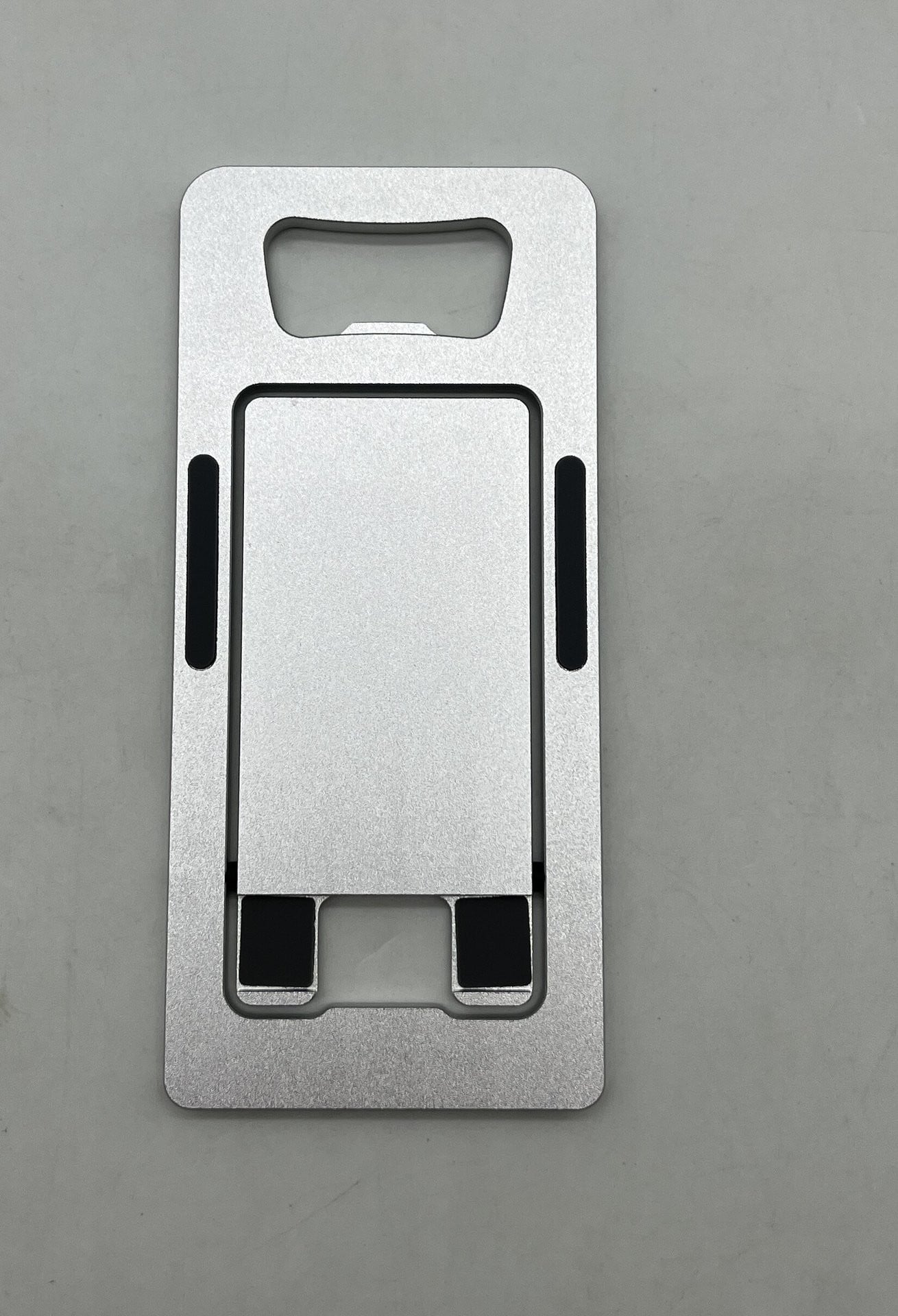 Picture of Foldable Aluminum Phone Stand Adjustable Desktop Mobile Holder – Portable Phone Stand for Office, Desk & Travel Universal Compatible (Gray)