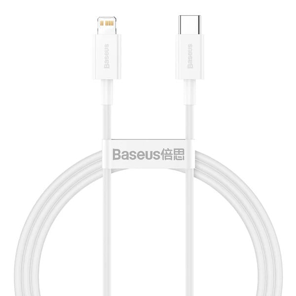 Picture of Baseus Superior Series 20W PD Fast Charging USB Type-C to Lightning Data Cable for iPhone 14 13 12 11 Pro Max iPad (White)