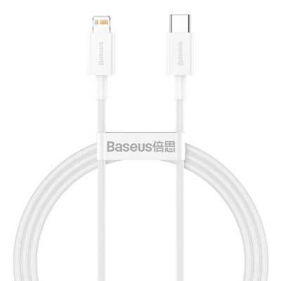 Picture of Baseus Superior Series 20W PD Fast Charging USB Type-C to Lightning Data Cable for iPhone 14 13 12 11 Pro Max iPad (White)