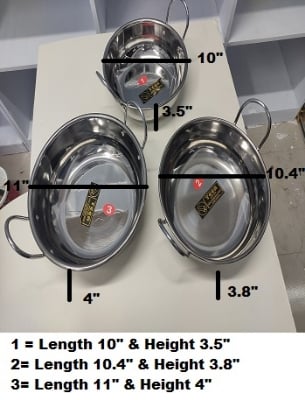 Picture of Stainless Steel Curry Sauce Pot with Handle 3 Pieces Family Set( Induction + Infared + Gas Burner) -Silver