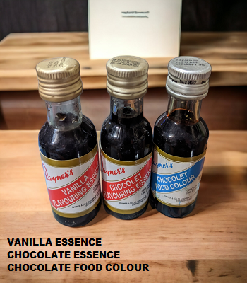 Picture of Rayners Chocolate Food Colour + Vanilla Flavour + Chocolate Flavour Essence ( 3 Pieces Combo )