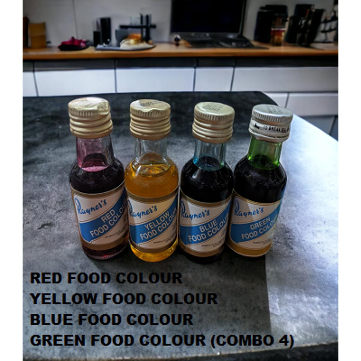Picture of Rayners Food Colour 4 PIECES COMBO ( RED + YELLOW + BLUE + GREEN ) 4 Colour Combo Pack