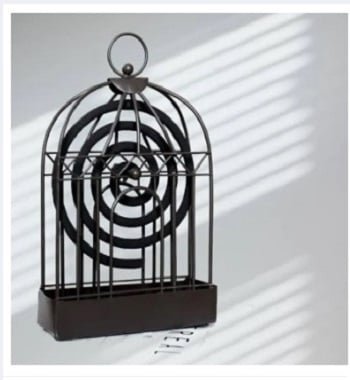 Picture of Bird Cage Mosquito Coil Holder, Creative Nordic Retro Iron Insect Mosquito Coil Holder, Repellent Rack for Hanging Handle Summer Anti Mosquito Supplies Black -Black