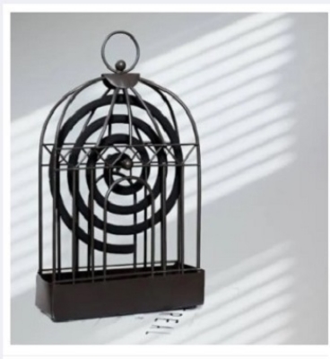 Picture of Bird Cage Mosquito Coil Holder, Creative Nordic Retro Iron Insect Mosquito Coil Holder, Repellent Rack for Hanging Handle Summer Anti Mosquito Supplies Black -Black