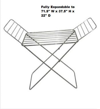 Picture of Home Intelligence Folding Cloth 3 Tyre Dry Rack Dryer - Cloth Rack - Upscaled Quality S.K.B DCH -202  Full SS Stainless Steel -Silver