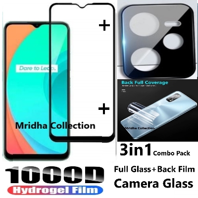 Picture of 3in1 Protector Combo Pack for Realme C35 (5d Full Screen Protector Glass + Back Hydrogel Protector Poly + 3D Camera Lens Protector)