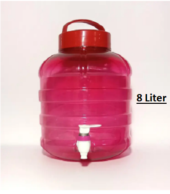 Picture of Manual Plastic Water Jar with Tap and Handle - 8L Multicolour -Multicolor
