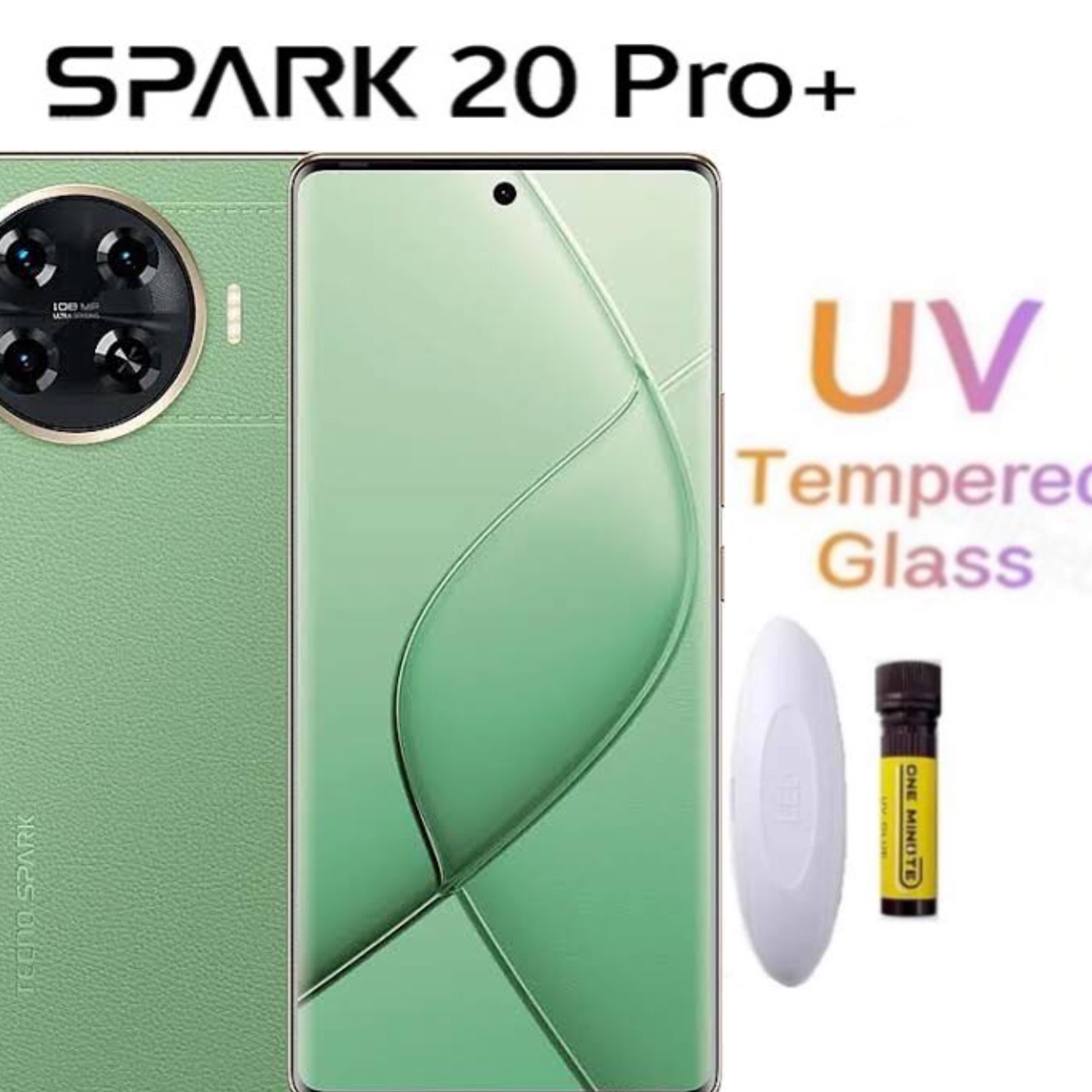 Picture of 2in1 Protector Combo Pack for Tecno Spark 20 Pro+ / Tecno Spark 20 Pro Plus (A+ GRADE) UV Glass Screen Protector + Camera Protector Lens