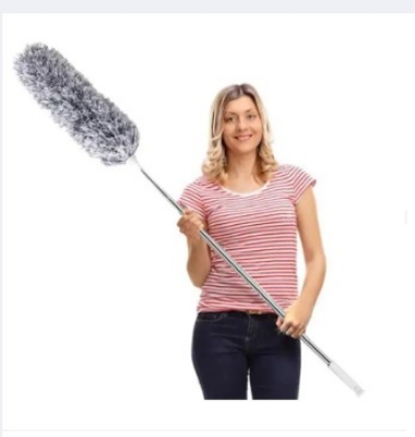 Picture of Fan Cleaning Duster with 100 inches Expandable Pole Free Style Handle Duster for High Ceiling Fans , Window , AC , Furniture -Ash