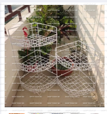 Picture of 3+2 Layer Corner Shelf 2 Pcs Rack Multi-Layer Rack Storage Organizer Metal Shelves Shelf Holder -White