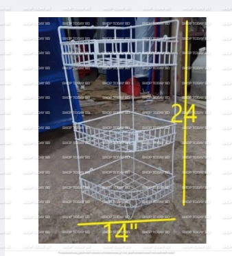 Picture of 3+2 Layer Corner Shelf 2 Pcs Rack Multi-Layer Rack Storage Organizer Metal Shelves Shelf Holder -White