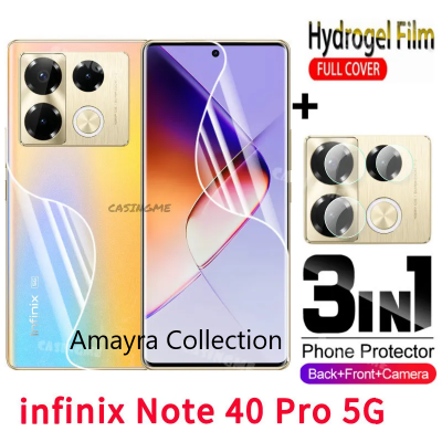 Picture of 3in1 Protector Combo Pack for Infinix Note 40 Pro+ 5G (Front Hydrogel Screen Protector Poly + Back Hydrogel Poly Protector + Camera Lens Protector)