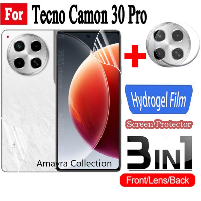 Picture of 3in1 Protector Combo Pack for Tecno Camon 30 Pro (Front Hydrogel Screen Protector Poly + Back Hydrogel Poly Protector + Camera Lens Protector)