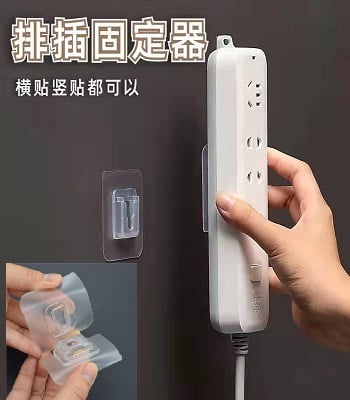 Picture of 10 Pieces set Double Sided Wall Adhesive Hook Plug Socket Holder Organize Hook