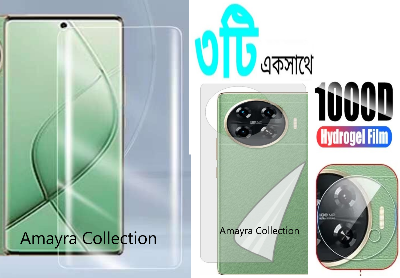 Picture of 3in1 Protector Combo Pack for Tecno Spark 20 Pro+ / Tecno Spark 20 Pro Plus (A+ GRADE) UV Glass Screen Protector + Back Protector Film + Camera Glass Protector)