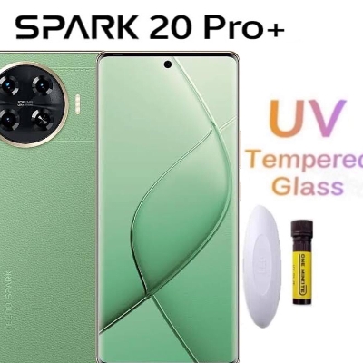 Picture of 3in1 Protector Combo Pack for Tecno Spark 20 Pro+ / Tecno Spark 20 Pro Plus (A+ GRADE) UV Glass Screen Protector + Back Protector Film + Camera Glass Protector)