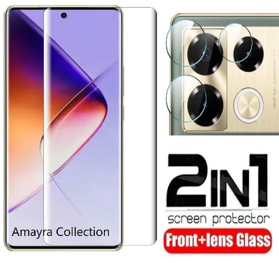 Picture of 2in1 Protector Combo Pack for Infinix Note 40 Pro 5G (A+ GRADE) UV Glass Screen Protector + Camera Protector Lens