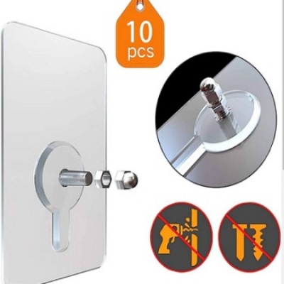 Picture of Hook Non Marking Screw 10Pcs Punch Free Wall Stickers Home Seamless Nail With Nut And Nut Cap