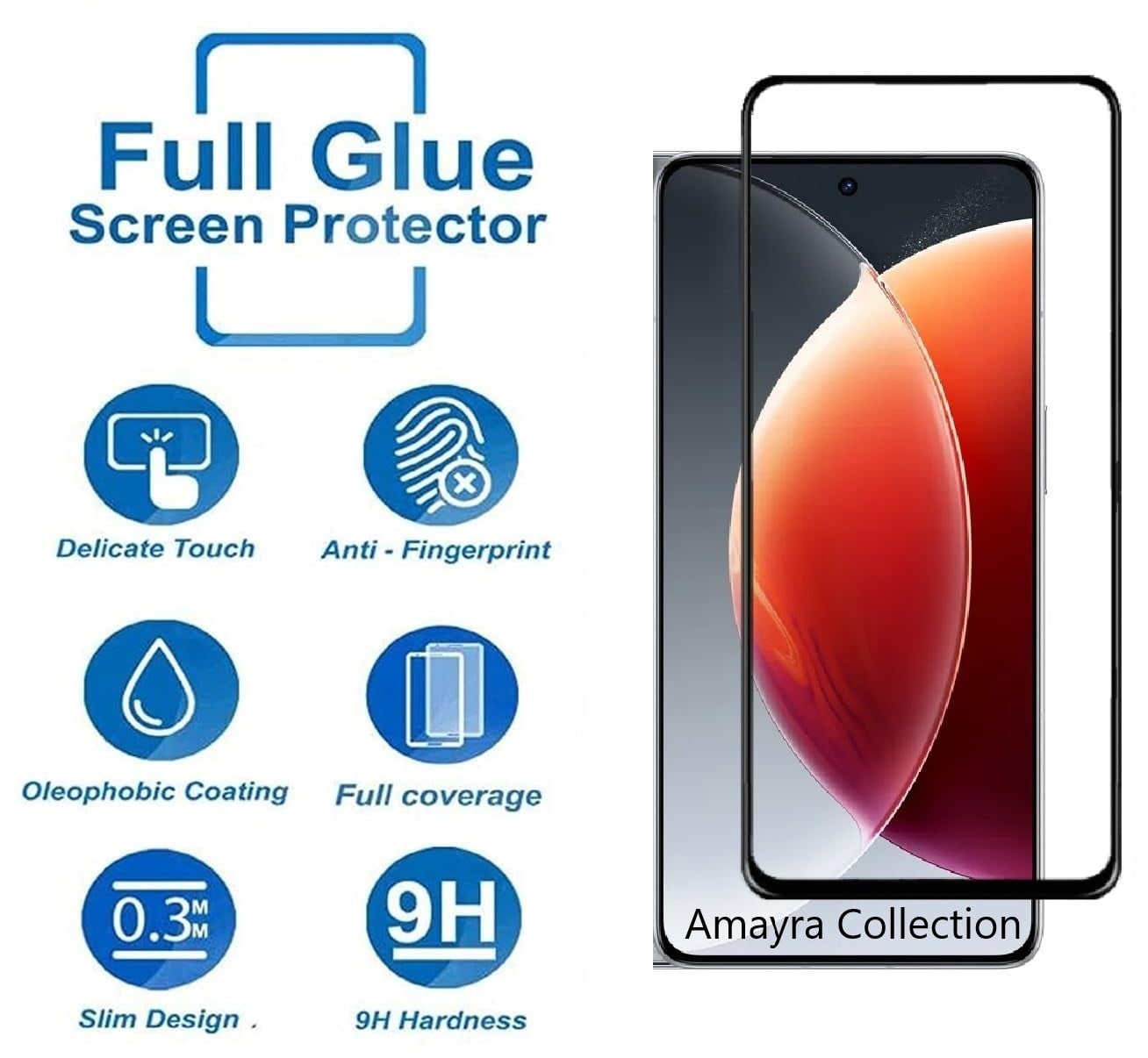Picture of Tecno Camon 30 (5D 9D 11D 13D 21D) Screen Protector Tempered Glass Film 9H Hardness Full Coverage No Bubbles and Fingerprint Scratch-Resistant