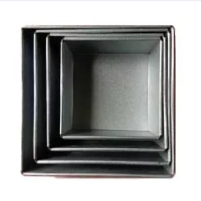 Picture of 4Pcs Square Shape Cake Mold,  Pudding And More, Oven Proof Cake Pan Set 5,6,7,8 inches sizes -Silver