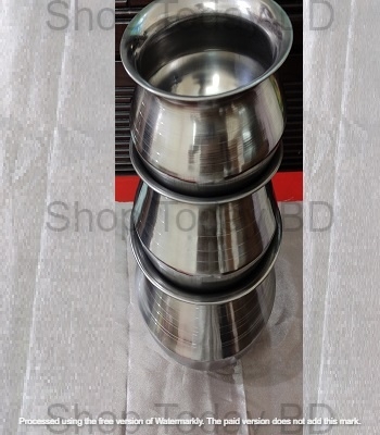Picture of SS Hari / Patil / Handi / Deski  Combo of 3 Pieces set Induction Supported Full Stainless Steel set -Silver