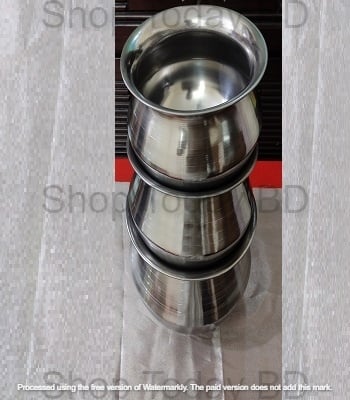 Picture of SS Hari / Patil / Handi / Deski  Combo of 3 Pieces set Induction Supported Full Stainless Steel set -Silver