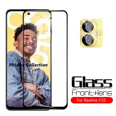 Picture of 2in1 Protector Combo Pack for Realme C55 (RMX3710) (5d Full Screen Protector Glass+Camera Lens Protector)