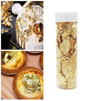 Picture of Golden Edible Paper (Tobok) Cake Decoration Topping -Golden