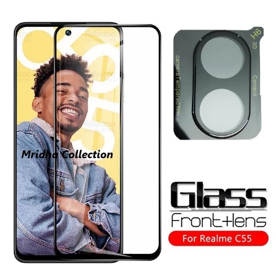 Picture of 2in1 Protector Combo Pack for Realme C55 (RMX3710) (5d Full Screen Protector Glass+9h Camera Lens Protector)
