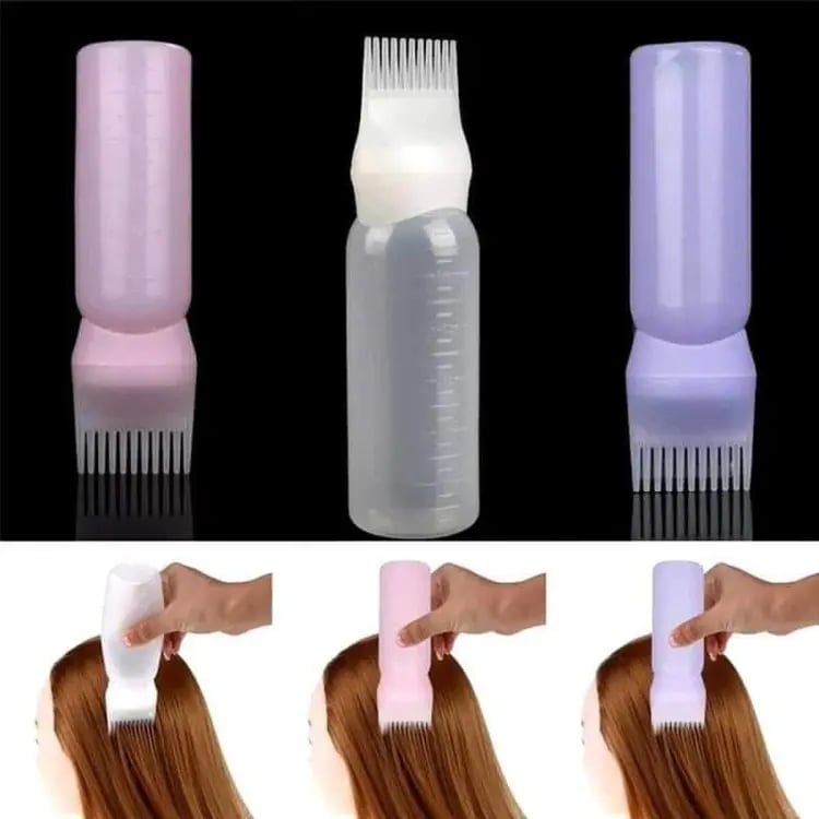 Picture of Multi-functional Hair Oil-Shampoo-Bottle Brush Tip Bottle -Multicolor