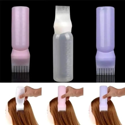 Picture of Multi-functional Hair Oil-Shampoo-Bottle Brush Tip Bottle -Multicolor