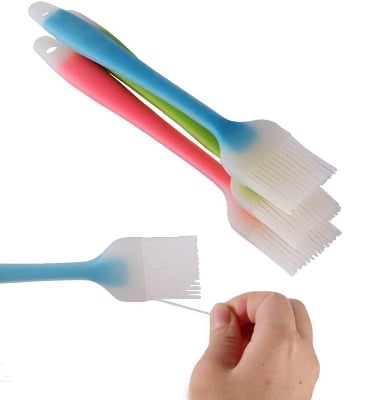 Picture of Silicone Oil Brush 1 pieces Baking Cooking BBQ Brush Oil Brush Clear Handle Kitchen Tools Reposteria Hot Dropshipping easy to use with silicone baking and cooking brushing -Multicolor