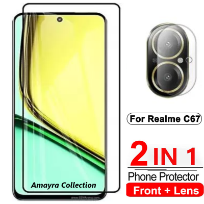 Picture of 2in1 Protector Combo Pack for Realme C67 4G (RMX3890) (Premium Full Screen Protector Glass+Camera Lens Protector)