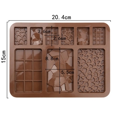 Picture of 9 Cavity Silicon Mould Chocolate Baking Tool -Multicolor