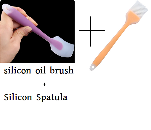 Picture of Combo of Silicon oil brush And Silicon Spatula -Multicolor