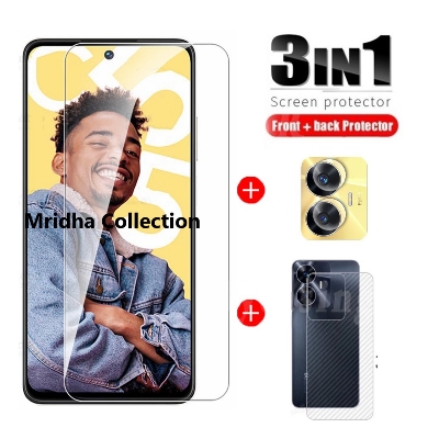Picture of 3in1 Protector Combo Pack for Realme C55 (RMX3710) (Clear Screen Protector Glass+Back Hydrogel Protector Poly+Camera Lens Protector)